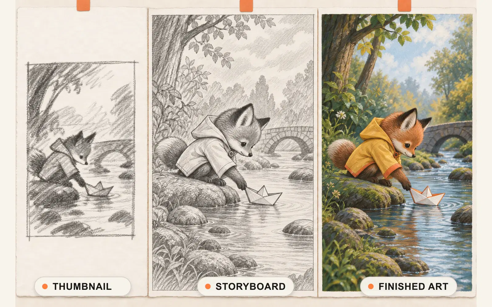 The Difference Between Thumbnails, Storyboards, and Finished Art