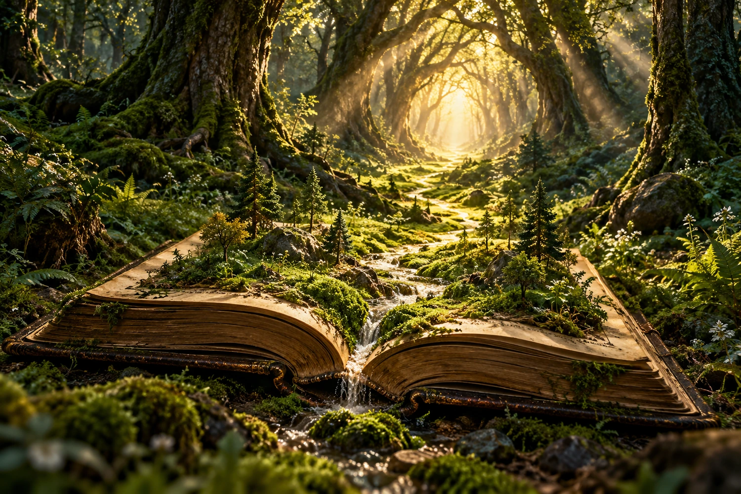 Open Book Magical Forest
